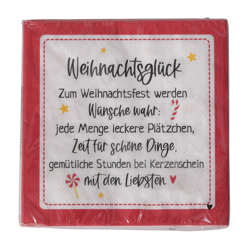 Papierservietten Weihnachtsglück rot