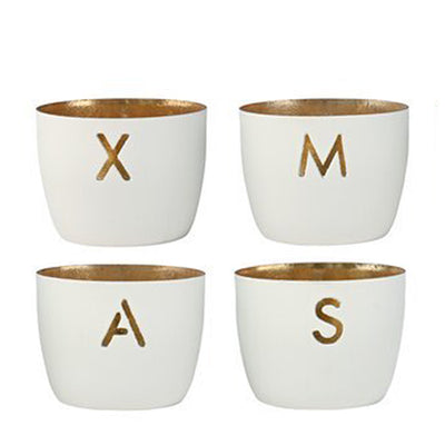 Madras XMAS 4er-Set weiß XS