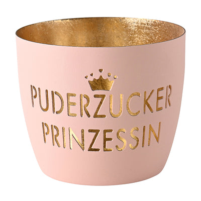 Windlicht Madras Puderzucker Prinzessin pastellrosa-goldfarben mittel