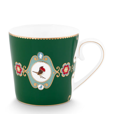 Pip Studio Tasse Love Birds dunkelgrün groß