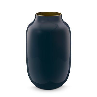 Pip Studio Vase Metall dunkelblau oval 30 cm