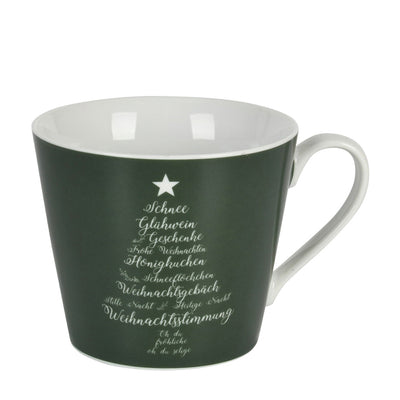 Krasilnikoff Happy Cup Christmas words grün