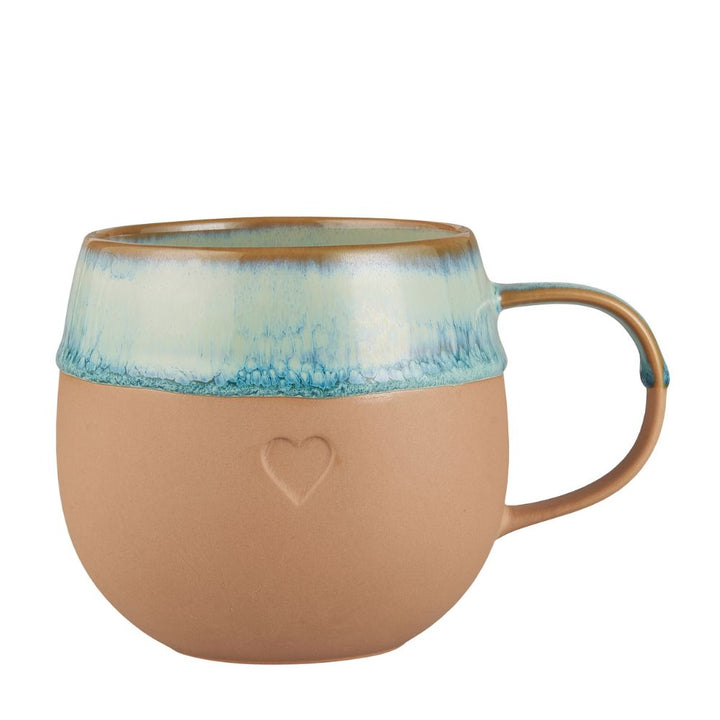 Ib Laursen Tasse Herz matt blau-braun