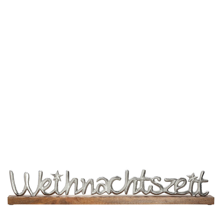 Schriftzug Weihnachtszeit Aluminium