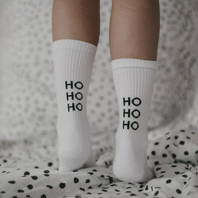 Eulenschnitt Socken Ho Ho Ho weiß Größe 35-38