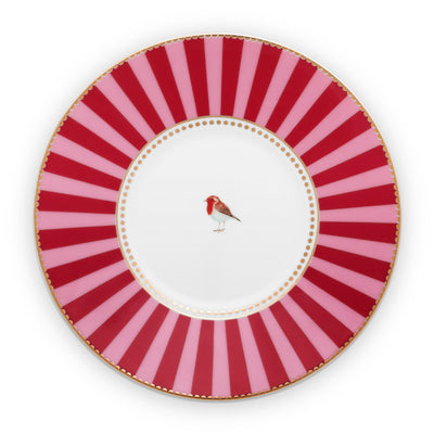 Pip Studio Tasse mit Teller Love Birds Medaillon rot