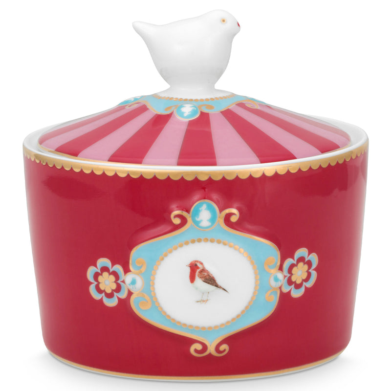 Pip Studio Zuckerdose Love Birds Medaillon rot